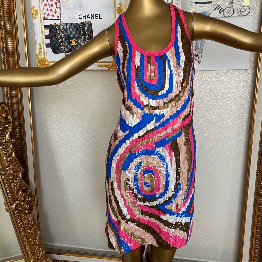 French Connection Multicolor Sequin Dress